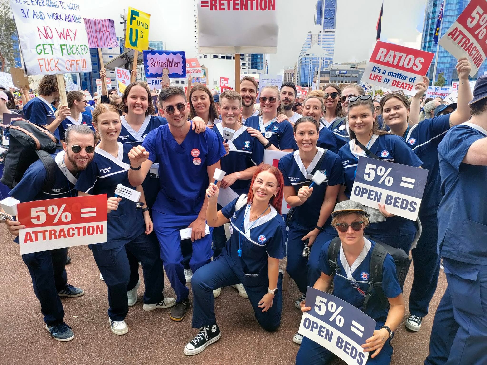 WA nurses strike to demand better pay and ratios