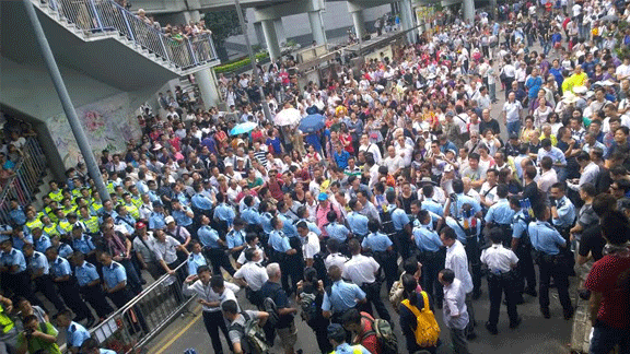Far right pressing in Hong Kong