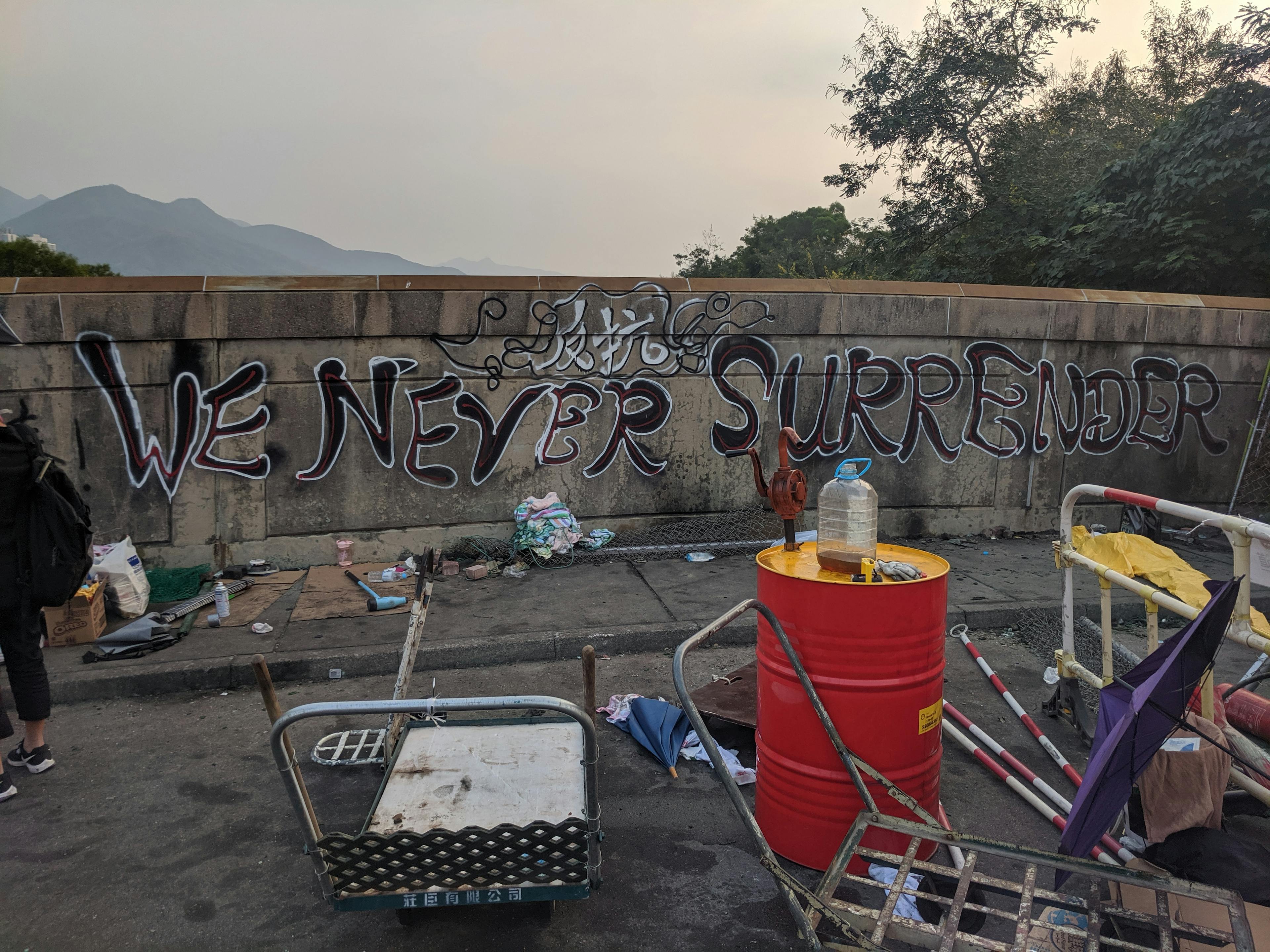 ‘We never surrender’: inside a Hong Kong campus occupation