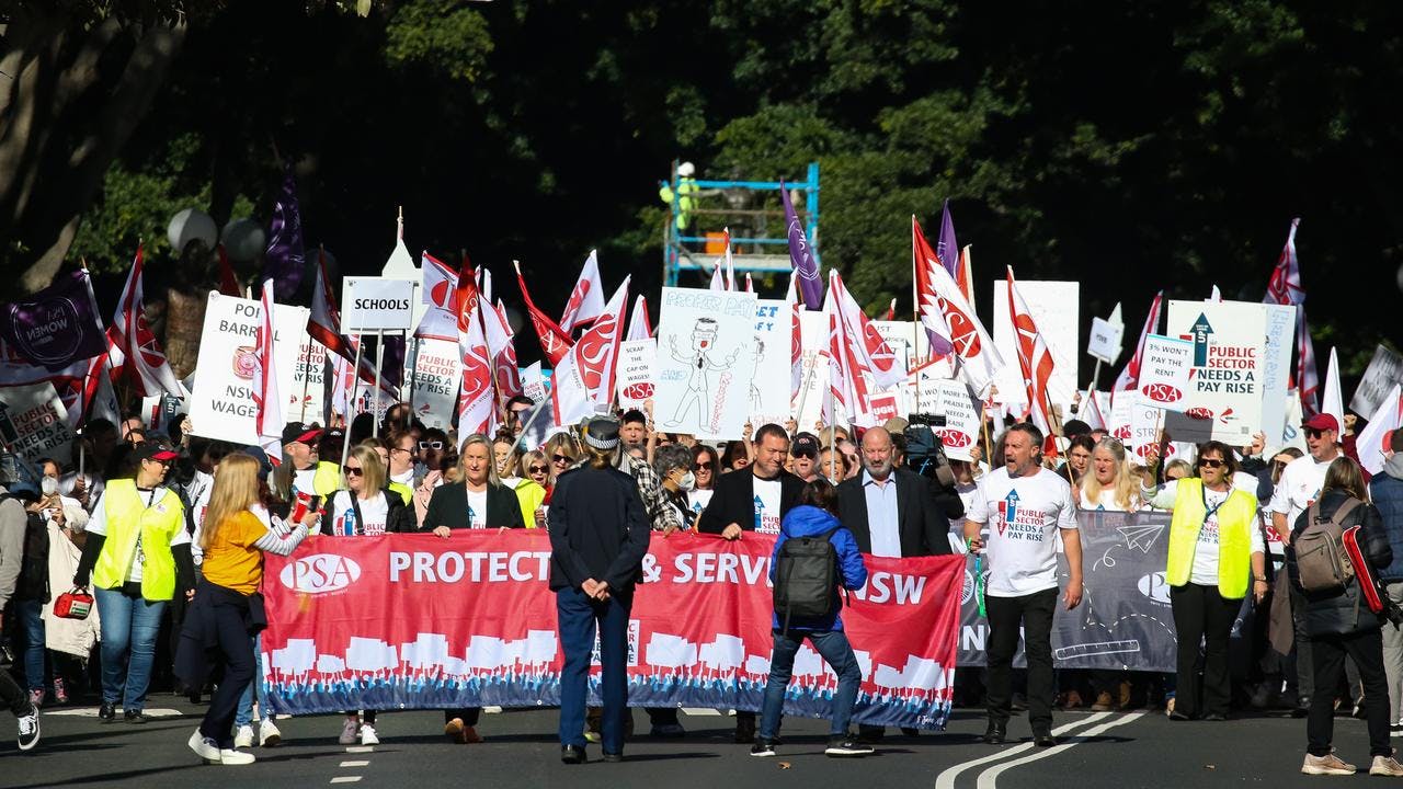 Public sector workers strike in NSW