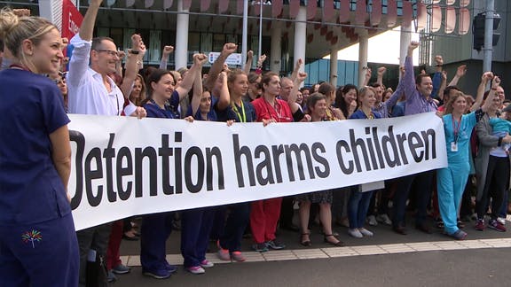 Health care workers protest refugee detention