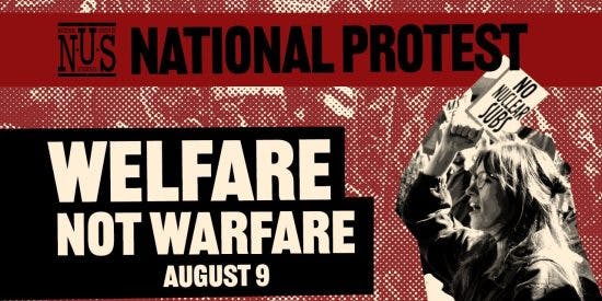 Students demand welfare not warfare