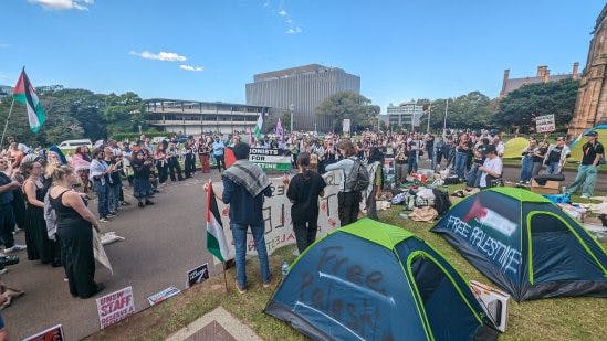 Gaza solidarity encampment begins at Sydney University