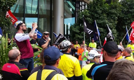 Queensland government targeted in busy day of union protest