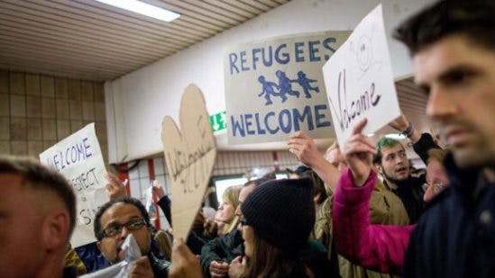 Europeans welcome refugees