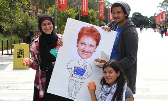 Sydney University students say halal not Hanson