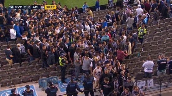 Football fans walk out to defend those banned