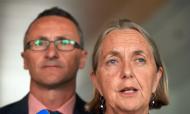 Greens leader Richard Di Natale (L) with senator Lee Rhiannon